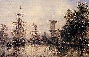 Johan Barthold Jongkind The Port of Rotterdam oil painting